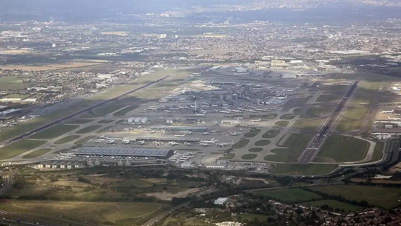 Actual view of London Heathrow Airport