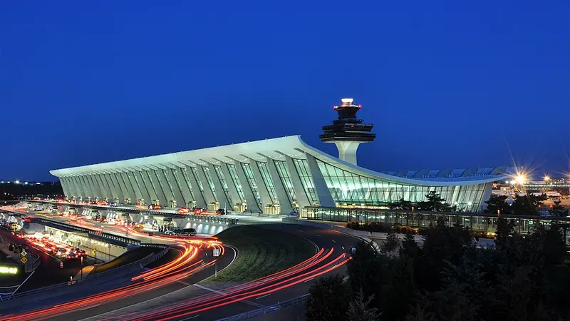 Actual view of Washington Dulles International Airport
