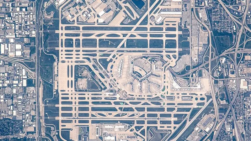 Actual view of Chicago O'Hare International Airport